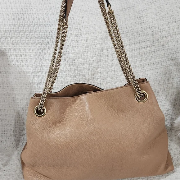Gucci GG Soho Medium Leather Shoulder Bag Crossbody bag with Chain Straps - Picture 3 of 15